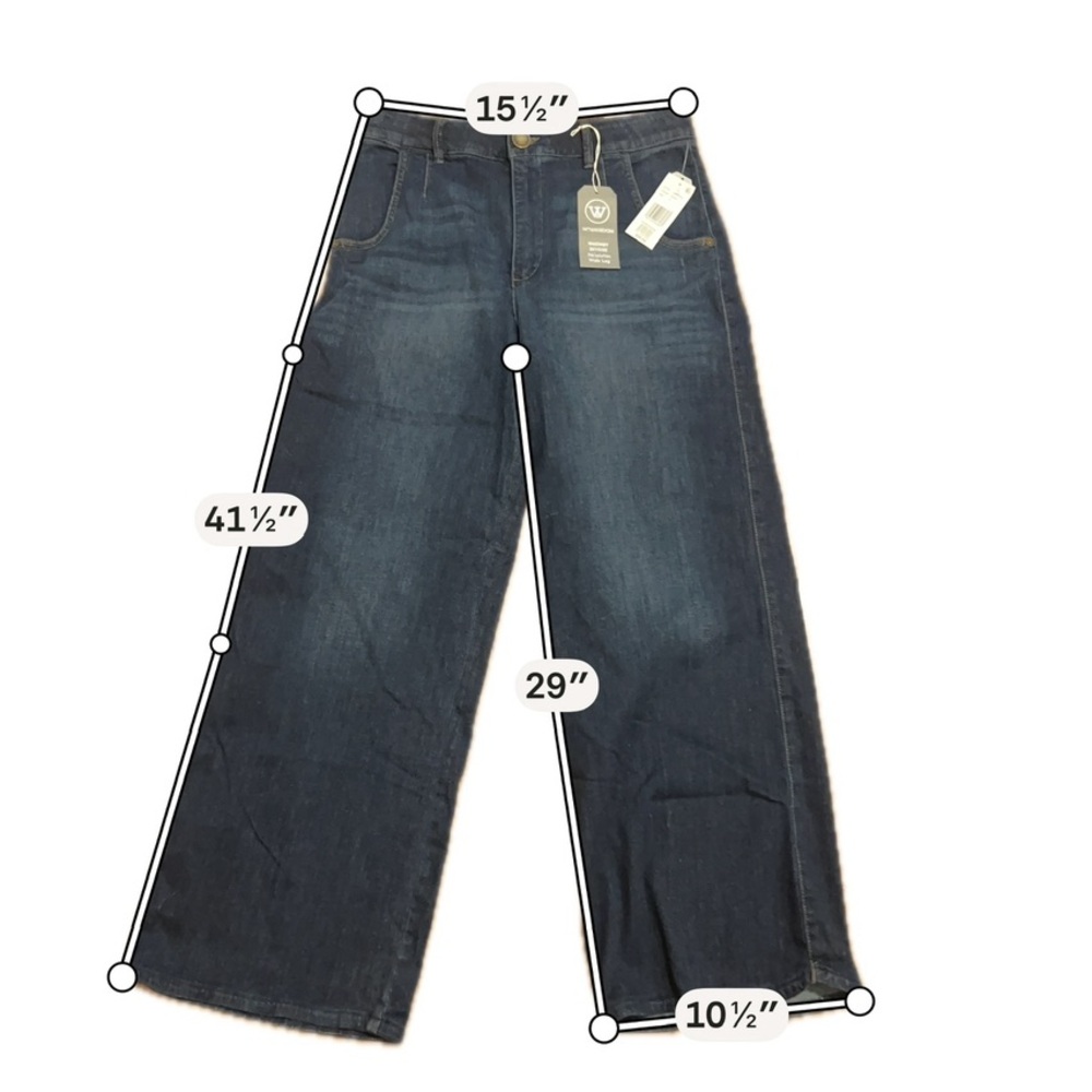 Wit & Wisdom Wide Leg Dark Wash Cropped Jeans High Rise 12 - Picture 7 of 7